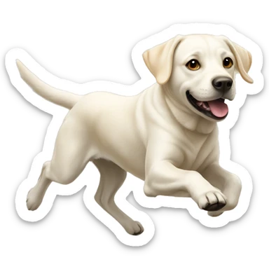 White Labrador running sticker
