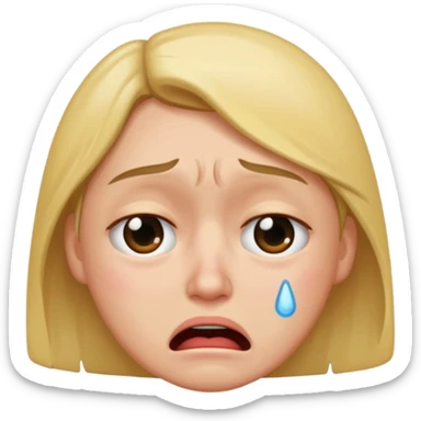 Crying in annoyance sticker
