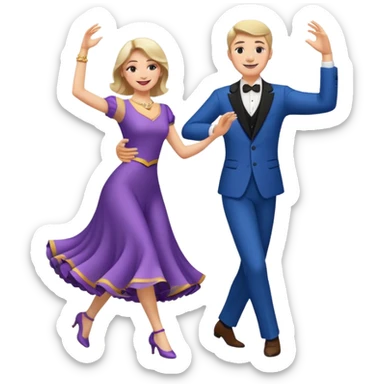 White Man and white woman dancing white sticker