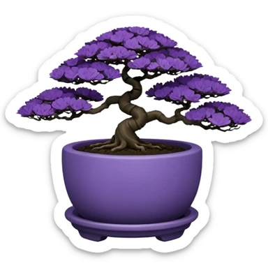  Earthenware small short squat black-purple tiny bonsai  sticker