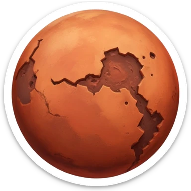 Mars is a round planet realistically sticker