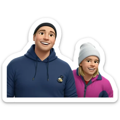 smiling boys in hats sticker
