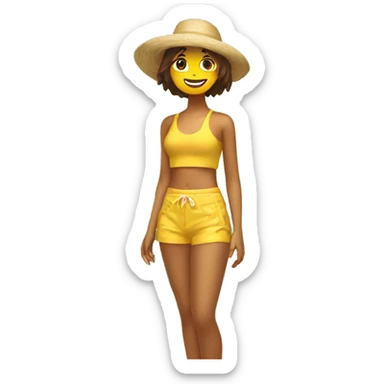 Chica en la playa sticker
