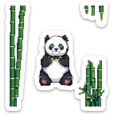 A lovely panda surrounded by bamboo sticker