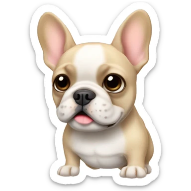 beige french bulldog animated sticker