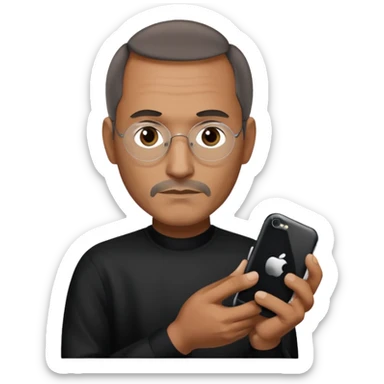 Steve Jobs with an iPhone 6 in his hands sticker