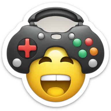smiley with joysticks instead of eyes sticker
