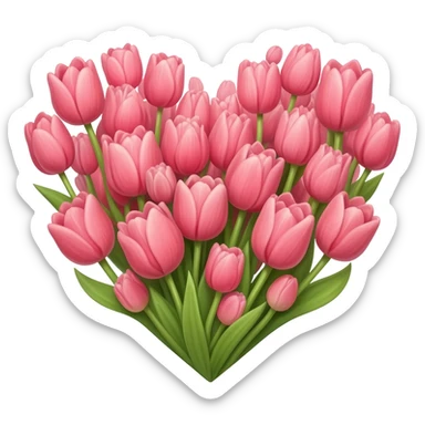 СЕРДЦЕ ИЗ ТЮЛЬПАНОВ sticker