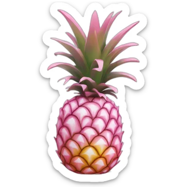 Pink and white pineapple sticker