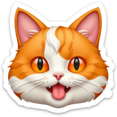 cat winking with tongue out  sticker