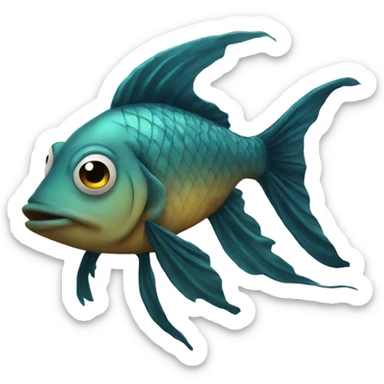 Fish with dreadlocks sticker