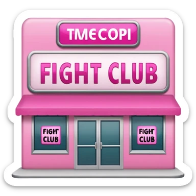 Pink Shop and name on the shop 'fight club' sticker