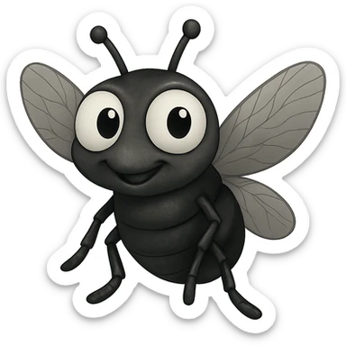 can you change its colors to look more like a real fly. leave the eyeballs white. trasparent background sticker