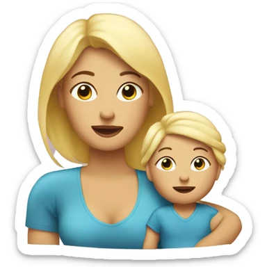 Mommy and baby are blond sticker