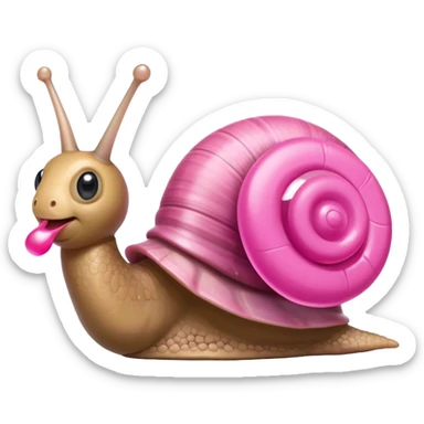 cute snail with a pink pacifier sticker