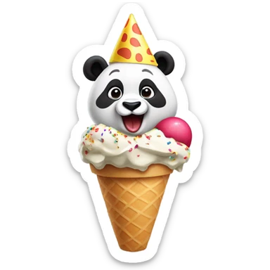 Panda eating ice cream Happy Birthday!! JJ sticker
