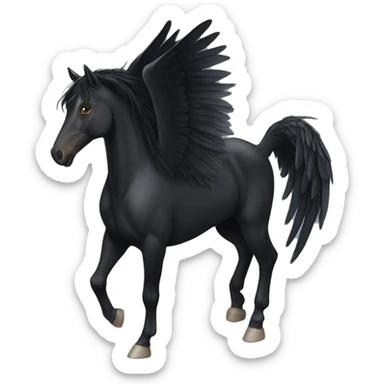Black horse with wings sticker