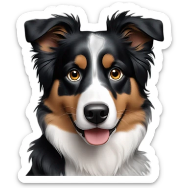 blue eyes dog australian shepherd black sticker