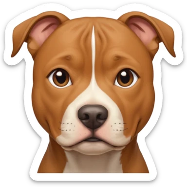 light brown American Staffordshire Terrier facing forwards, head and shoulders sticker