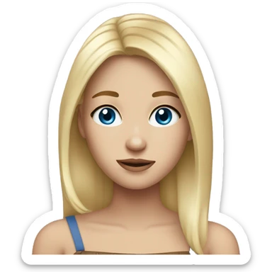 a girl with blue eyes and freckles, blonde hair and dark roots sticker