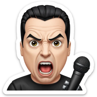 till lindemann, metal musician, screaming with mirophone sticker