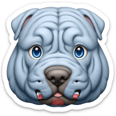 Grey blue shar pei blue eyes sticker