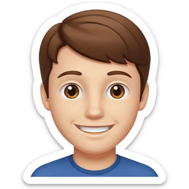 brown hair tall skin color white boy sticker