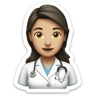 brunette nursing student  sticker