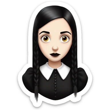 Realistic Wednesday addams kissing demure sticker