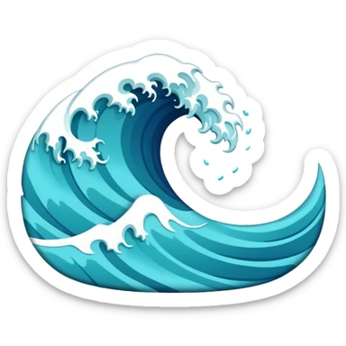 glitter blue wave sticker