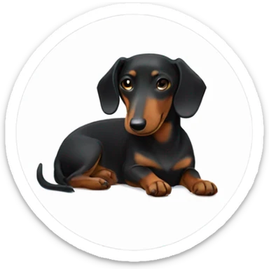 Black dachshund sleeping sticker