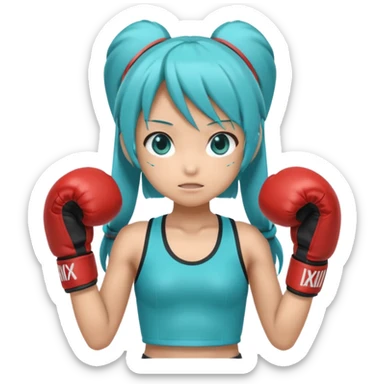 Miku boxing sticker