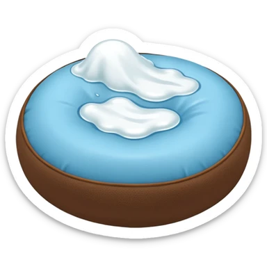 Small white liquid puddle on bean bag sticker