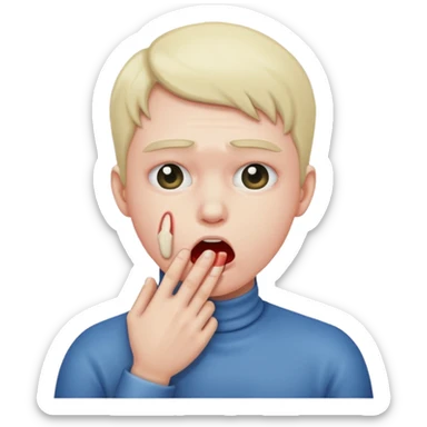 a person choking themselves  sticker