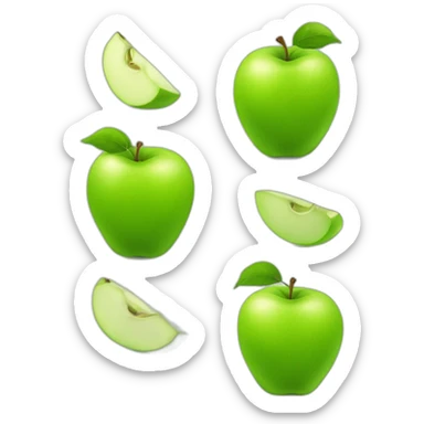 cheerful green apple sticker