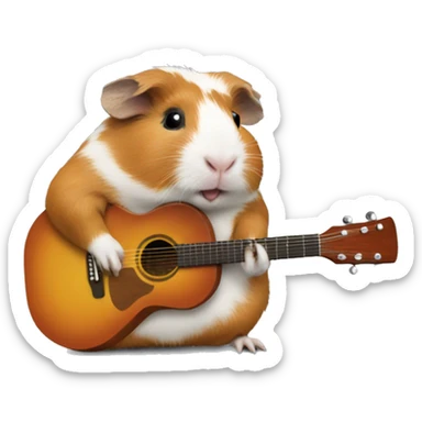 Guinea pig playing the guitar sticker