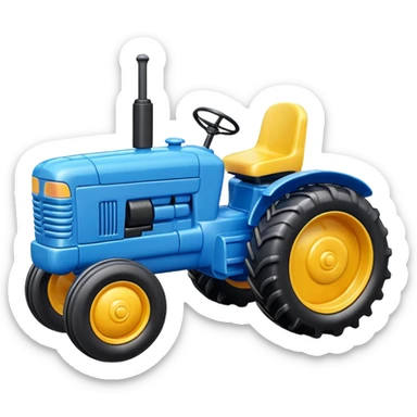 blue plastic toy  tractor sticker
