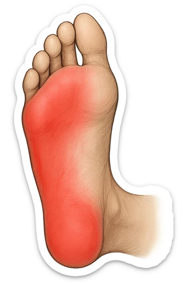 Piede con rossore sotto la pianta sticker