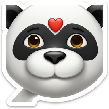 Panda with heart eyes sticker