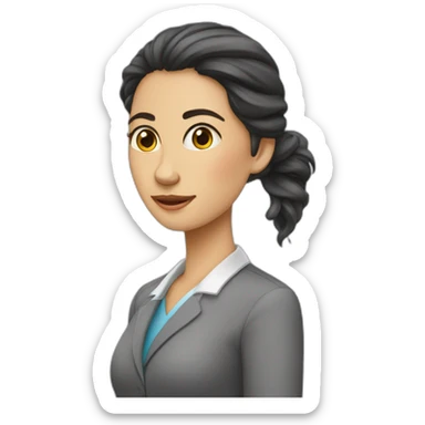 Mujer profesional cabello largo y lacio sticker
