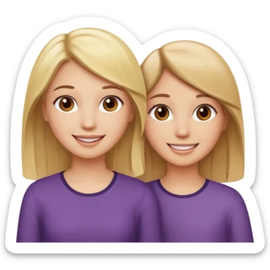 happy girls, two with blonde hair and one with brown  sticker