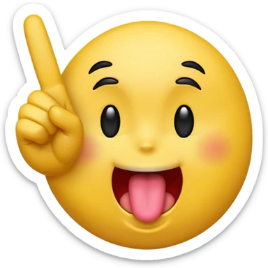 Emoji sticking it tounge out out and holding up the middle finger  sticker