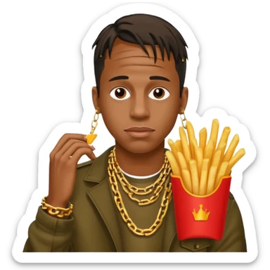 Travis Scott with French fries sticker