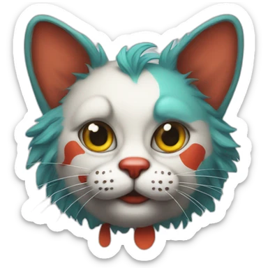 Clown emoji but as a cat instead sticker