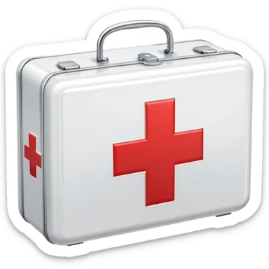 First Aid Kit box with red cross
 sticker