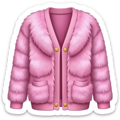 Pink fur cardigan sticker