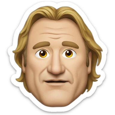 Gérard depardieu in thé Messenger style sticker