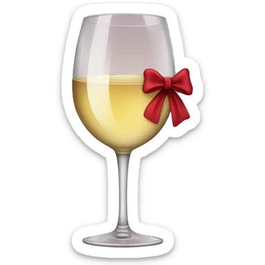 Glass of wine with a bow sticker