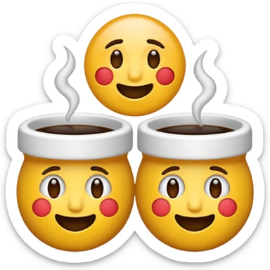 Crea un emogmji che piange con delle tazze sotto le lacrime sticker