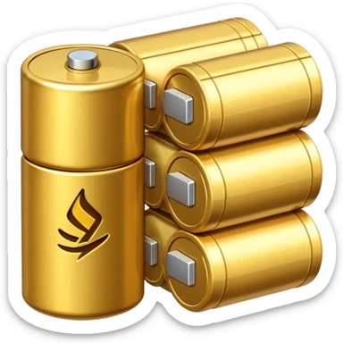 a battery emoij, containing vertically stacked coins sticker